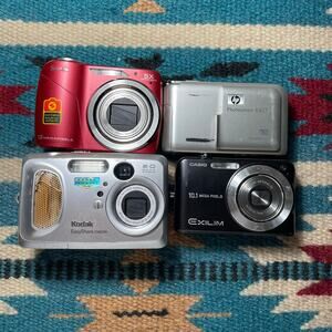 Lot of 4 Digital Cameras Kodak C190 Casio HP Untested For Parts Lot #2